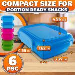 NADOBA 6 Pcs Lock Top Snack Containers with Lids – 4.6 Oz Stackable Mini Snack Box – Microwave and Dishwasher Safe, 2 Side Clips for Sauces, Pastes, Spres, Snacks | Kitchen, Travel, Office, Crafts