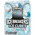 ICE BREAKERS Ice Cubes Mint Crystal Sugar Free Chewing Gum Bottles, 3.24 oz (6 Count, 40 Pieces)