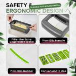 14 in 1 Multifunctional Food Chopper - With Vegetable Peeler, Slicer, Dicer, Cutter for Onion, Carrot, Cucumber - Grey