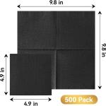 Vplus 500 Pack Black Cocktail Napkins, Elegant Beverage Napkins, 3-Ply Disposable Paper Napkins 4.9x4.9 inch, Perfect for Restaurant, Bar, Party, Wedding, Dessert