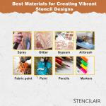 Leaf Border Stencil Reusable Sturdy Flexible Clear Plastic 1-3x8 in Arts and Crafts Material Scrapbooking for Airbrush Painting Drawing