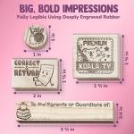 Teacher Stamps for Classroom Gring – Gring Stamp Set with Ink Ps – Fun, Clear, Durable Feedback Stamps for Teachers – School Supplies for Elementary & ESL – 16 Piece Set