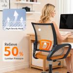 BestOffice Office Computer Chair Ergonomic Mesh Desk Chair with Lumbar Support Modern Executive justable Stool Rolling Swivel for Back Pain (Orange)