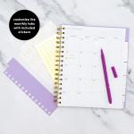 PAPERAGE Undated 12 Month Weekly & Monthly Planner with Durable Cover & Spiral Binding, 7.5 in x 9 in, Productivity Planner with Note Pages, Goals & Budget Trackers, Stickers & Bookmark (Black)