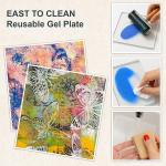 DINGSEN Gel Printing Plate Kit, Complete Printmaking Set with 5” X7” Gel Plate, Brayer, Watercolor Paints, A5 Printmaking Paper, and Essential Tools for Mixed Media Art, Monoprinting, Card Making