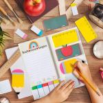 Xqumoi Teaching is A Work of Heart Sticky Notes Set Blackboard Self-Stick Note Ps Teacher Appreciation Gift Writing Memo Ps School Office Supplies