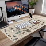 Dark Grey Fantasy Desk Mat, Mysterious Medicine Bottle Mouse Mat, Large Desktop Game Mat, Computer Keyboard and Mousep XXL, Funny Office Decoration, Home Desktop Accessories 31.5"X15.7"