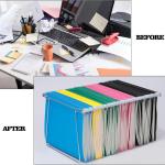 2 Packs Hanging File Folder Frame,Heavy Duty Steel Hanging File Organizer,File Cabinet Rails,justable 11 to 17.4 Inches,Mountable