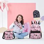 Kids Backpacks for Girls Backpack with Lunch Box Backpack for School Teens Girls with Pencil Case Kids Bookbag Age 8-12 for Elementary Middle School Students