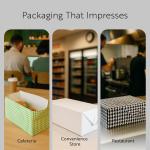 Restaurantware Takeout Lunch Box 100 Count 47 Ounce Paper Food Delivery Container Greaseproof Secure Closure Box Black Houndstooth Design 7.01 x 4.49 x 2.76 Inch Large Capacity