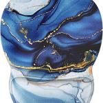 MROCO Ergonomic Mouse P with Gel Wrist Rest, Comfortable Mousep with Smooth Wrist Support Surface and Non-Slip PU Base for Pain Relief, Computer, Laptop, Office & Home, 9.4 x 8.1 in, Blue Marble