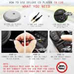 CD Player Portable with 60 Second Anti Skip, Stereo Earbuds, Includes Aux in Cable and AC USB Power Cable for use at Home or in Car. Silver