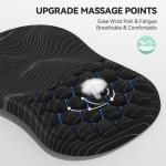 TECKNET Ergonomic Mouse P with Wrist Rest, Soft Mousep with Massage Design, Memory Foam and Non-Slip PU Base for Pain Relief, Gaming Mouse P for Desk, Home, Office, 12x8 Inches, Black White