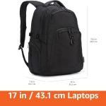 Basics Travel Laptop Backpack for 17 in / 43.1 cm Laptop, Black