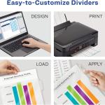 Avery 5-Tab Sheet Protector Dividers, Easy Print & Apply Clear Labels, Index Maker, White Tabs, 1 Set (75500)