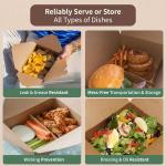 FC Meyer MeyerPak #3 w/ 2-Cell Wing Divider Combo Pack, Leak & Grease Resistant Take Out Boxes, Disposable To Go Food Containers, 7 3⁄4” x 5 1⁄2” x 2 1⁄2“, Kraft, Pack of 50