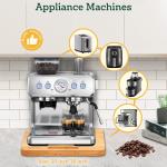 Bamboo Appliance Slider, Sliding Tray for Coffee Maker, Kitchen Countertop Appliance Rolling Tray, Coffee Pot Slider Tray with Rubber Wheels, Biggest (20"D x 16"W)