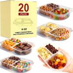 9 OZ Reusable Snack Containers with Lids & New Snack Containers,Snack Pack Containers,Small 3 Compartment Condiment Containers,Perfect for Snacks, Condiments, Meals Prep & On-the-Go (20 Sets)