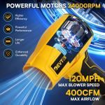 Electric Cordless Leaf Blower for Dewalt 20V Battery,125MPH Brushless Handheld Leaf Blowers Battery Powered,Turbo Jet Dust Air Blower for Patio Cleaning,Lawn Care(No Battery)