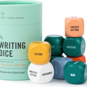 Two Tumbleweeds Writing Dice - Creative Writing Game for ults, Writers & Teachers - Set of 9 Dice for Story Inspiration - Gifts for Writers - 1+ Players