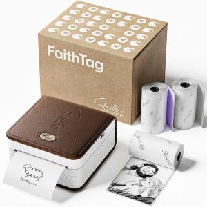 FaithTag Bible Study Journaling Supplies, Mini Sticker Thermal Portable Printer F21, Christian Gifts for Women, Men, Kids, Crafts, Coloring, Bookmarks, Note, Party, Bible Verse, Birthday & DIY - Brown