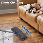 Two Sided Dust Mop Floor Cleaning System, MASTERTOP 360 Microfiber Mop with Stainless Steel Handle,Wet Dry Mop,Flat Flip Mops for Hardwood, Laminate, Vinyl, Tiles,4 Washable Mops Ps