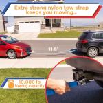 Car Emergency Kit with Air Compressor, Jumper Cables, First Aid, Tow Strap, Tire Gauge, Helamp – Roside Safety Kit for Women, Men, Teens