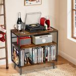 VyGrow Record Player Stand with Vinyl Storage, 3-tier Turntable Stand Holds Up to 220+ Albums, Large Record Player Table Storage Rack for Home Office