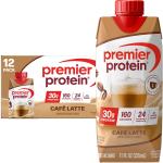 Premier Protein Shake, Café Latte, 30g Protein, No ded Sugar, 24 Vitamins & Minerals to Support Immune Health, 11 fl oz, 12 Pack (Packaging May Vary)