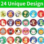 3 Rolls of Reward Stickers for Kids, 1500 Pcs Teacher Motivational Stickers Supplies for School Classroom Home, 24 Designs (Each Measures 1 in Diameter)