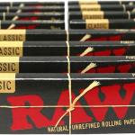 RAW Classic Black King Size Slim Natural Unrefined Ultra Thin 110mm Rolling Papers (12 Packs)