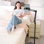 Tablet Floor Stand, 360-degree Rotatable Metal Tablet Stand Holder, justable Kindle Holder, Universal Phone Stand for iP/iPhoneX/iP Pro or Other 4.7~12.9 Inch-Screen Devices (Black)