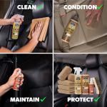 Chemical Guys Leather Cleaner and Conditioner Detailing Kit - Leather Care Kit For Natural, Synthetic, Faux, Pleather, and More for Car Interiors, Apparel, Furniture, Boots & Accessories - 9 Items