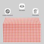 Restaurantware Bio Tek 80 Ounce To Go Boxes 400 Rectangle Take Out Food Containers - Fast Top Closure Disposable Red Houndstooth Paper Carry Out Containers For Burgers Or Fried Chicken