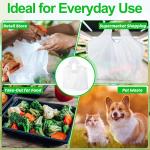 Marspark 250 Pcs Plastic Take out Bag with Wave Top Handle, 14" x 11.5" + 5.5" Reusable Unprinted Plastic Merchandise Bags with Handles Use for Shopping, Business, Carry out, Restaurant