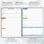 snootion Meeting Notebook for Work with Action Items, Project Planner Notebook for Note Taking, Office/Business Meeting Notes Agenda Organizer for Men & Women,140 Pages B5(7"x10") - Golden