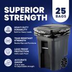 Plasticplace 32 Gallon Trash Bags Garbage Can Liners for Toter, Heavy Duty Contractor Black Garbage Bags, Leak-Proof, Tear-Resistant Can Liners, 44” x 54”, 50 Count Trashbags Yard Waste 1.5 Mil