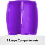 Storex 2-Compartment Large Cdy – Multipurpose Classroom Organizer with Handle, Purple, 6-Pack (00955U06C)