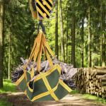 QWORK Heavy-Duty Canvas Cargo Lifting P Net - 3.28ft x 3.28ft Reinforced Handle Lifting Net for Construction, Logistics, and Transport, 2645lbs Lo Capacity, Non-Slip Material