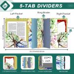 EYROZILL 2 Inch 3 Ring Binders with clipboard for Letter-Size 11" x 8.5" Three Ring Binder with 5-Tab Dividers and File Folder Labels for School Class Office Supplies, Season Tree