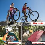 1/8inch Stainless Steel Security Cable 4/6/10/15FT Luggage Lock Safety Cable Wire Flexible Steel Cable Security Wire Rope with Double Loop (2 Pack)