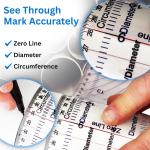11" Diameter Measure & Mark C-Pi-D Pipe Wrap Around - Measure & Marking Tool, Cutting Guide With Re Through Design for Circumference, Diameter
