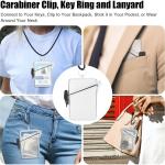 1Pc Transparent Clear Waterproof ID Card Bge Holder Case Waterproof Sports Case Vertical Bge Holders with Lanyard and Keychain,Office and School Supplies，Identification Bges and Supplies,Labels