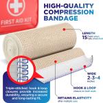 High-Performance Elastic Bandage Wrap - 6 Pack (2x2in, 2x3in, 2x4in) - Self-Closing Strong Compression Bandage Wrap for Feet, Ankles, Wrists, and Knees