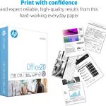 HP Printer Paper | 8.5 x 11 Paper | Office 20 lb | 3 Ream Case - 1500 Sheets | 92 Bright | Me in USA - FSC Certified | 112090C, White