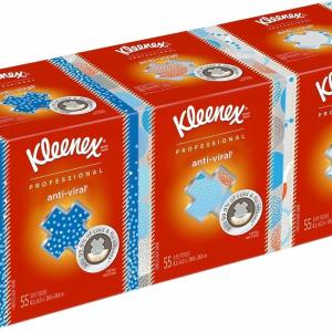 Kleenex 21286 Boutique Anti-Viral Tissue, 3-Ply, Pop-Up Box, 55/Box, 3 Boxes/Pack