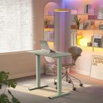 HUANUO 32" Small Electric Standing Desk justable Height, 4 Memory Height Settings, Sit Stand Up Desk for Home Office & Computer Workstation, Sage Green