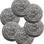 6Pcs Steel Wool Scrubbers - Flexible Scrubber Ps for Cleaning Dishes, Pots, Pans, Grills and Sinks
