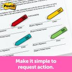 Post-it Message Sign Here Flags, 30/Dispenser, 4 Dispensers/Pack, .47 in Wide, Assorted Colors (684-SH)