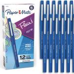 Paper Mate Flair Felt Tip Pens, Medium Point (0.7mm), Blue, 12 Count